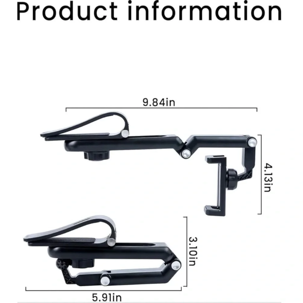 New Black 360° Rotatable Sun Visor Phone Mount Holder for Car